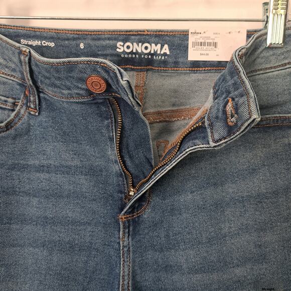 Sonoma Straight Crop High Rise Jeans Blue Denim Size 6 NWT - Picture 3 of 7